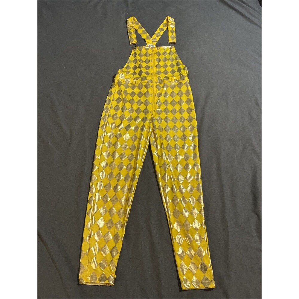 Harley Quinn Gold Yellow Overalls Costumes Cosplay Size Medium